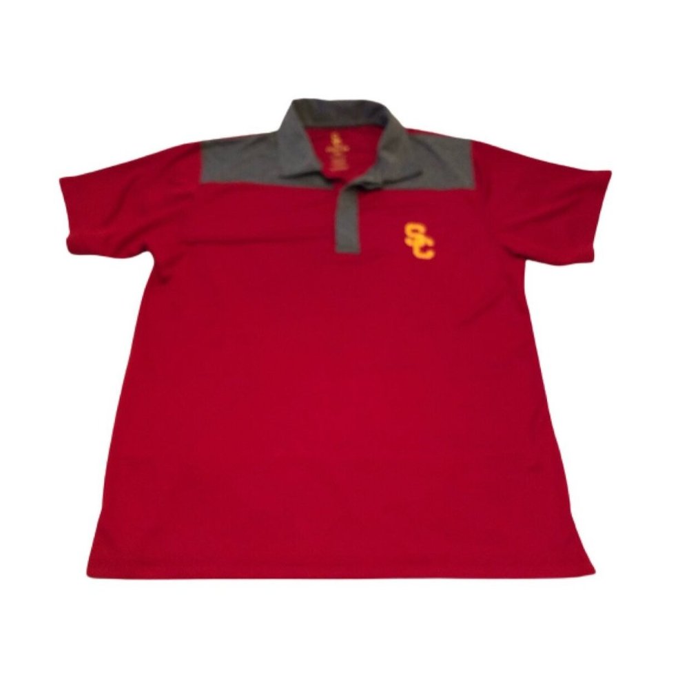 USC TROJANS Official Men's SC Athletic Apparel Fight On Polo Shirt Size Medium